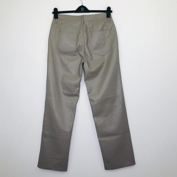 Hudson Women's 30 Pants Gray Remi High Rise Vegan Leather Straight Cropped Fit - Picture 5 of 5